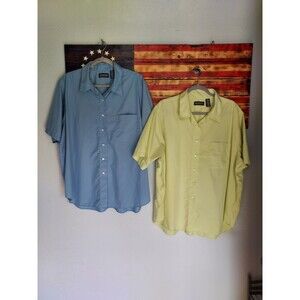 Lands' End Women's Short Sleeve Tops Blouses Lot of 2 Plus Size 24W Blue Yellow